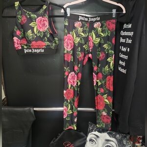 END. X PALM ANGELS Allover Rose Sport set Track Top M & Leggings L